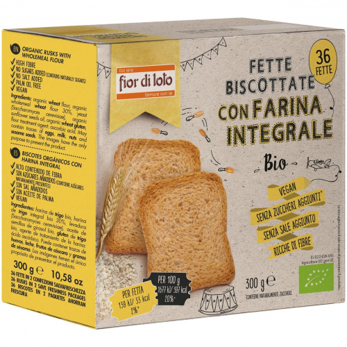 Fette biscottate integrali di frumento