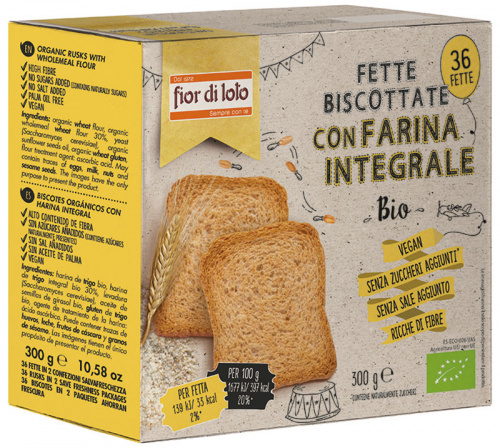 Fette biscottate integrali di frumento