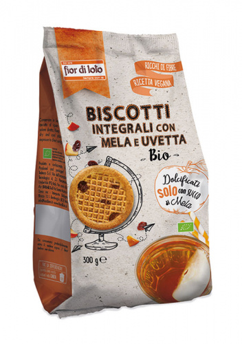 Biscotti integrali con mela e uvetta