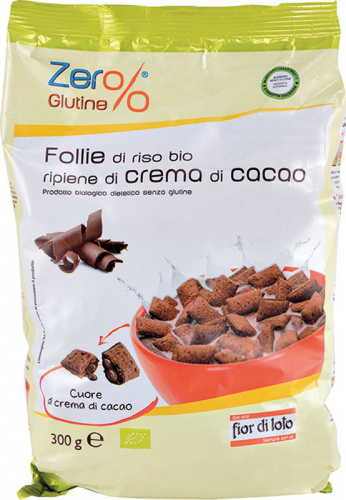 Follie di riso con crema di cacao