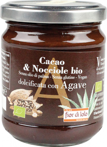 Crema cacao e nocciole dolcificata con agave