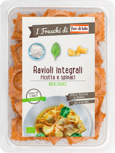 Ravioli integrali con ricotta e spinaci