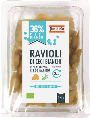Ravioli di ceci bianchi con patate e rosmarino