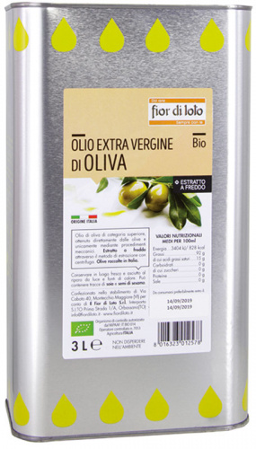 Olio extra vergine di oliva in latta