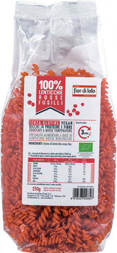 Fusilli di lenticchie rosse