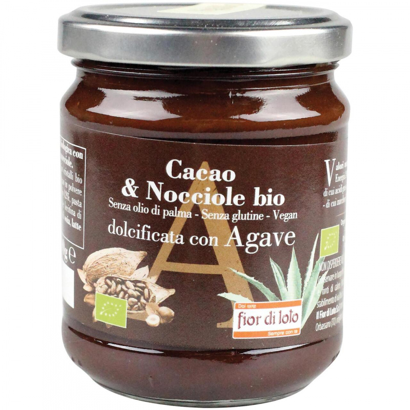 Crema cacao e nocciole dolcificata con agave