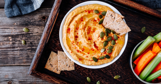 Hummus di zucca e crema di anacardi