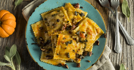 RAVIOLI RICOTTA E SPINACI ALLA ZUCCA