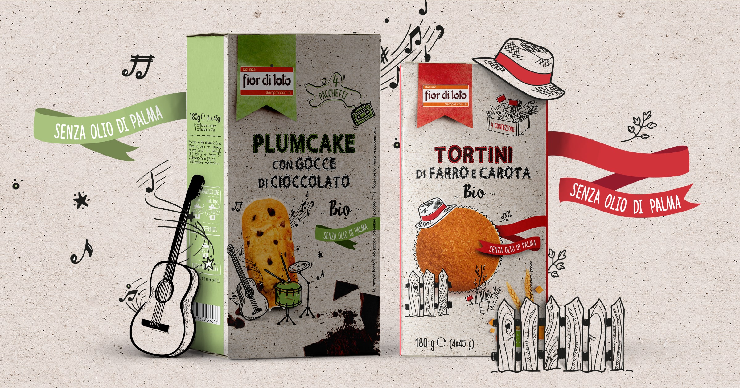 Fior di Loto sforna due nuove golose merende: Tortini di farro e carota e Plumcake con gocce di cioccolato